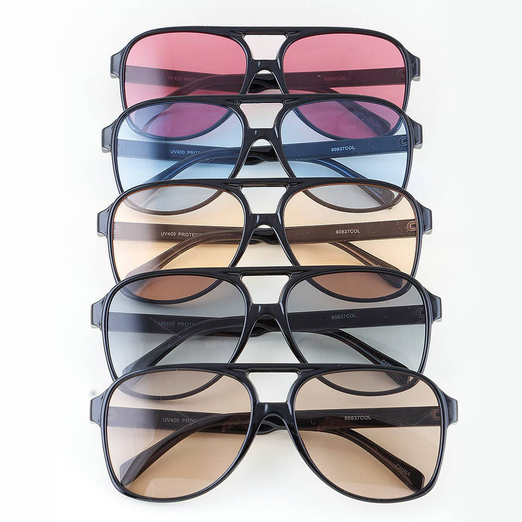 Bright Straight Aviator Sunglasses