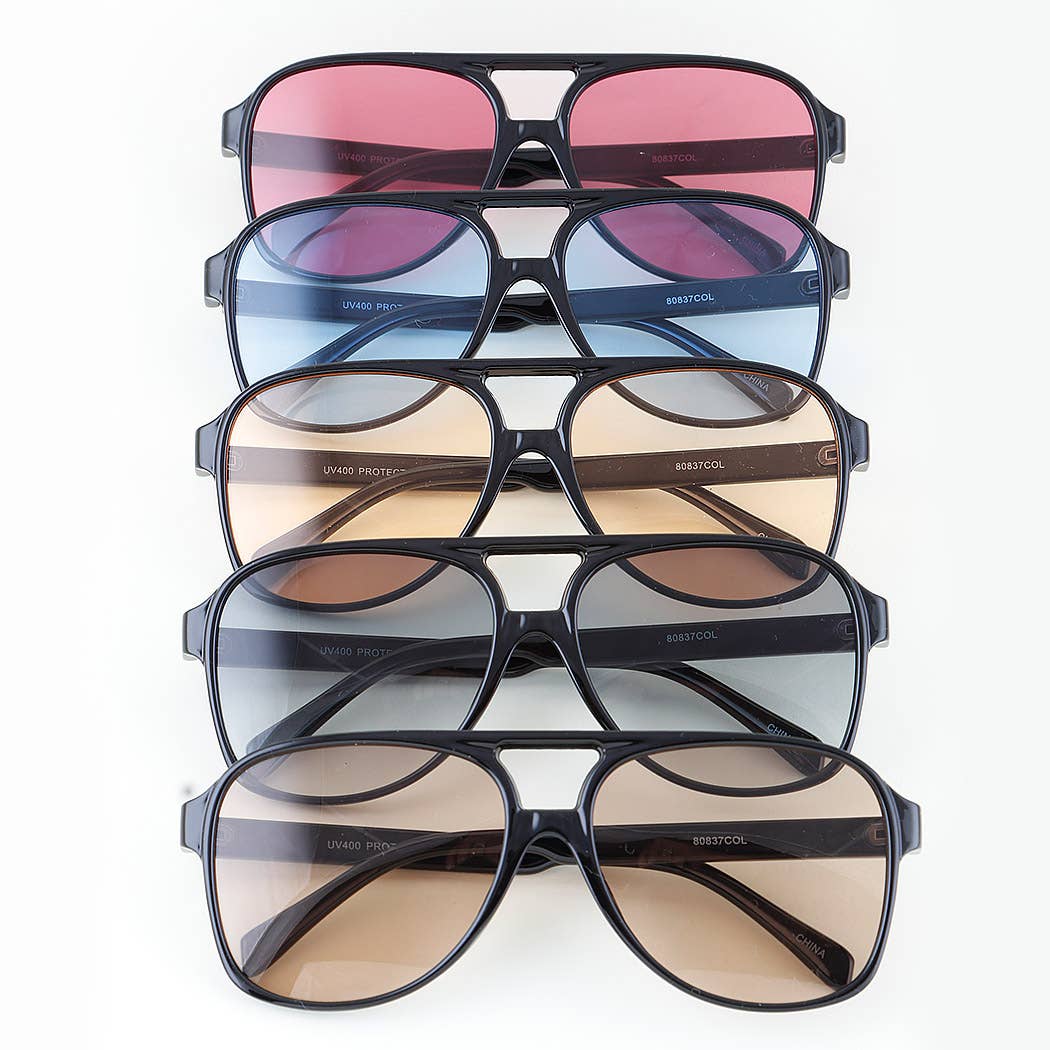 Bright Straight Aviator Sunglasses