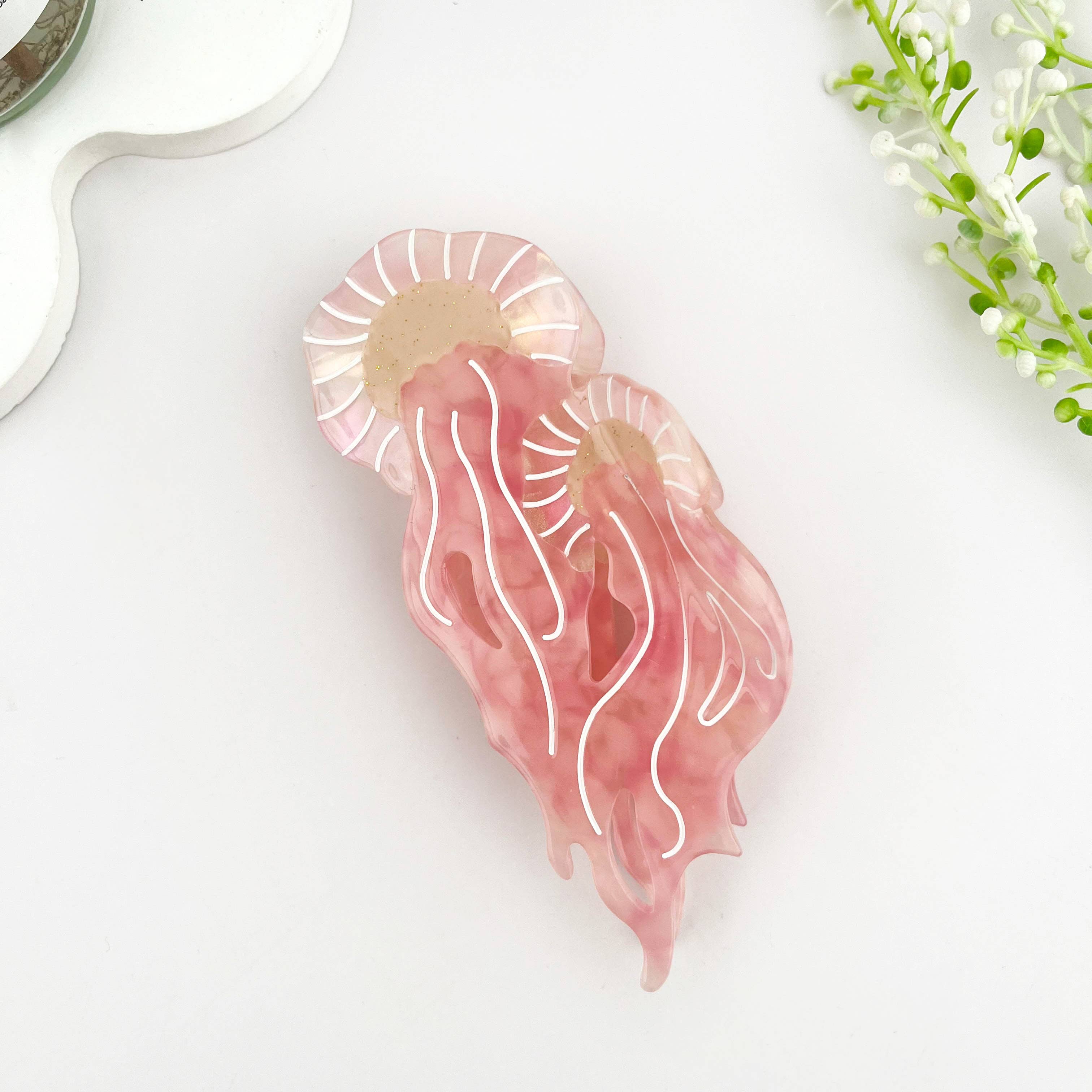 Graceful Jellyfish Acetate Hair Claw Clip