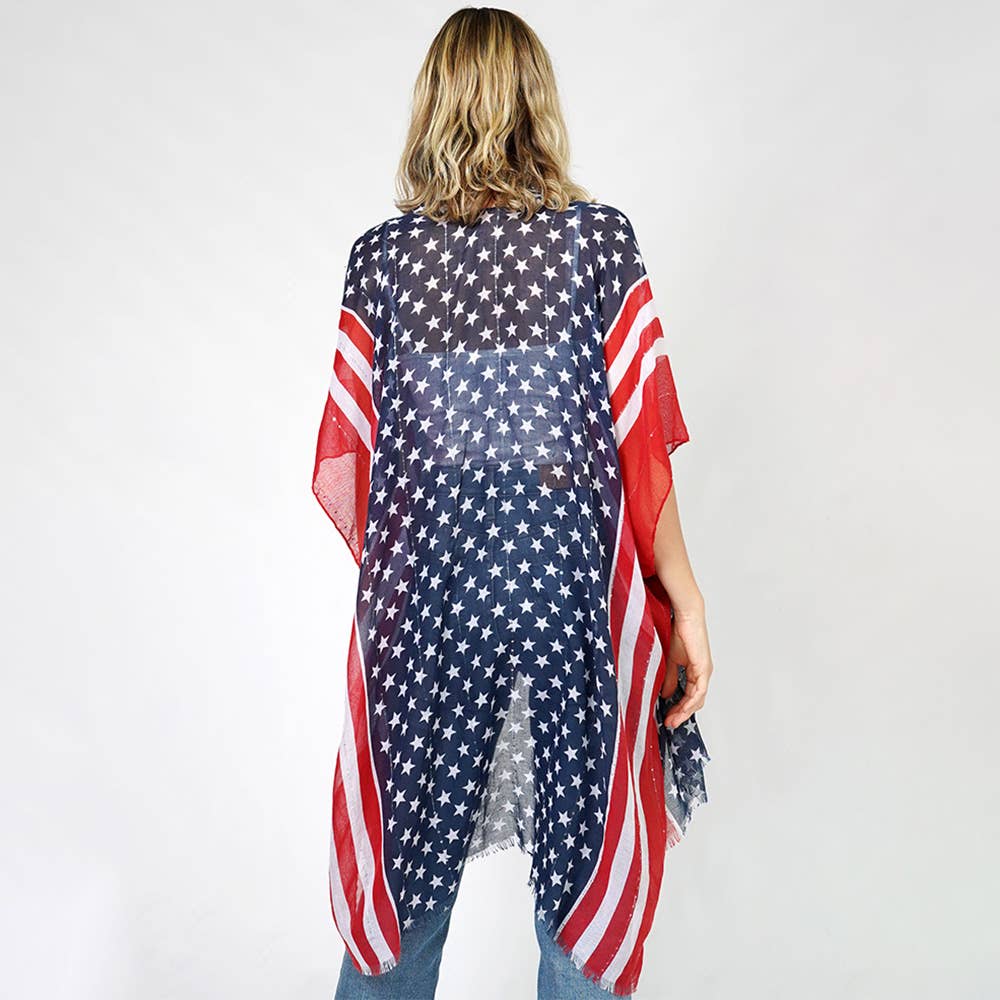American Flag Print Kimono