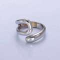 Stainless Steel Geometric Claw Open Double Band Ring in Gold & Silver | O-541 ~ O-548