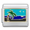 Italian Charm Bracelet Charms - 9mm Beach Palm Tree Links