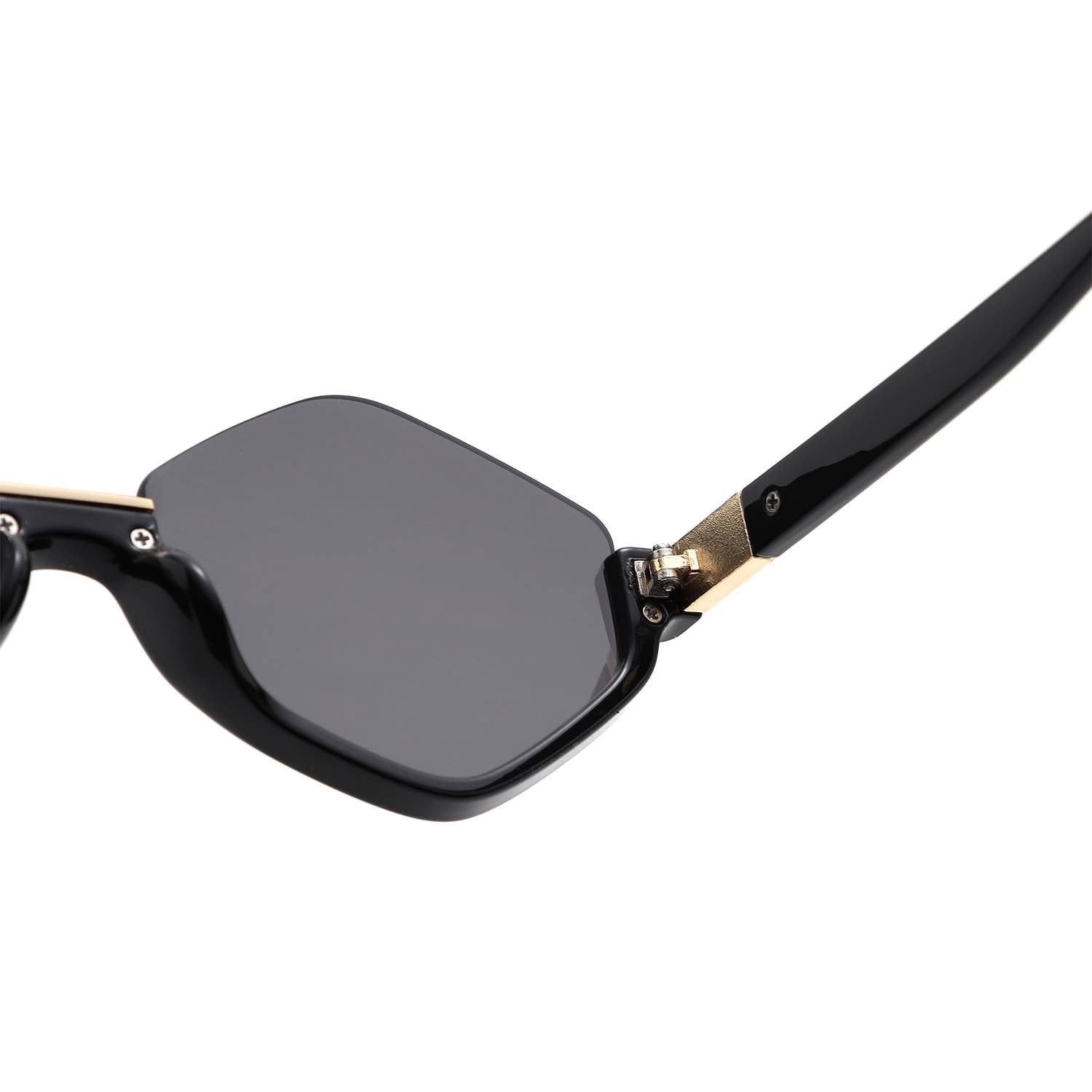 Geometric Oversized Semi-Rimless Polygon Fashion Sunglasses
