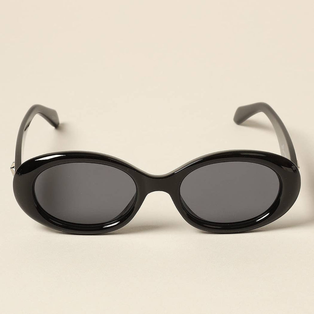 Women's Trendy Oval Glitter Sunglasses