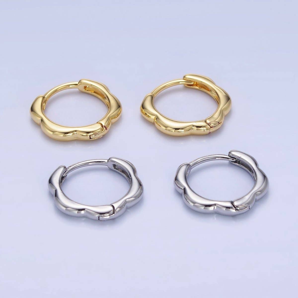 14K Gold Filled 13mm Rounded Huggie Earrings in Gold & Silver | P478 P479