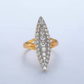 24K Gold Filled Sphere Micro Paved CZ Solitaire Mixed Metal Ring | O1423