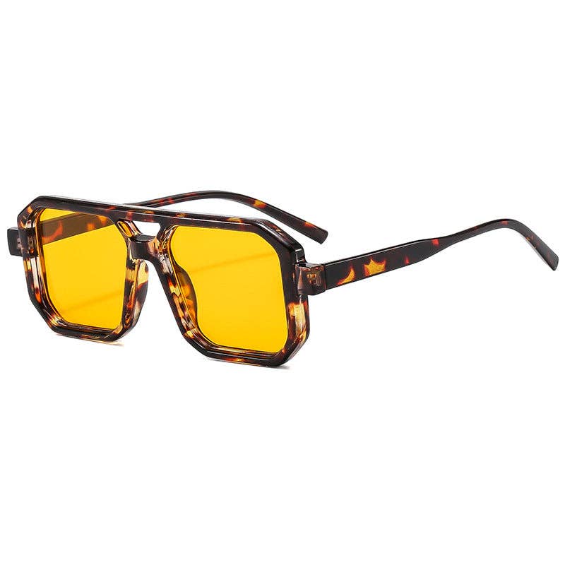 Vintage Pilot Style Rectangle Sunglasses for Women and Men