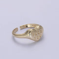 Dainty "Fuck You" Gold Heart Stackable Signet Ring
