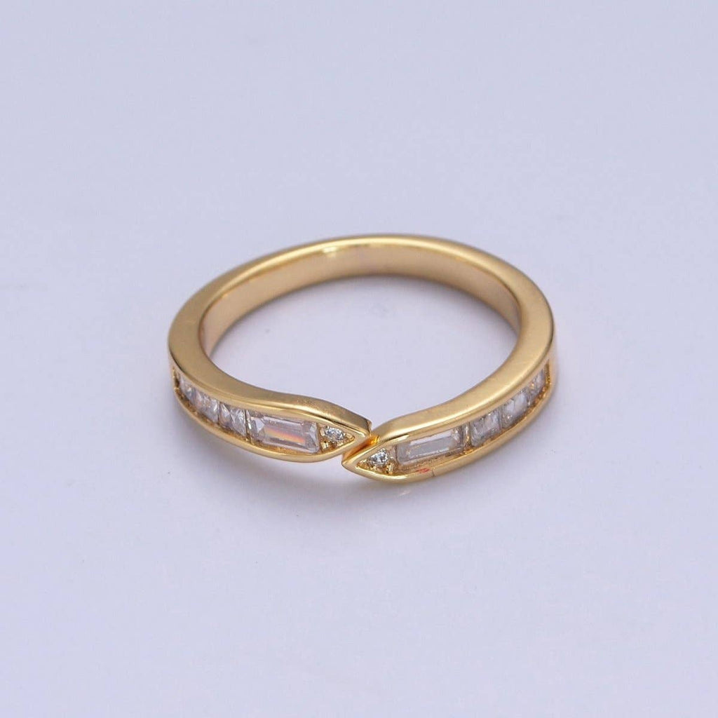 Minimalist Baguette Ring Open Adjustable Ring O-2193