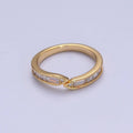 Minimalist Baguette Ring Open Adjustable Ring O-2193