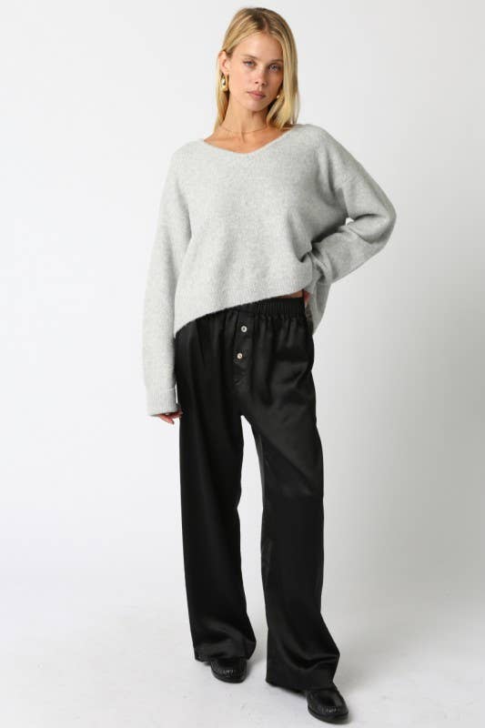 Evelyn Satin Wide-Leg Pants