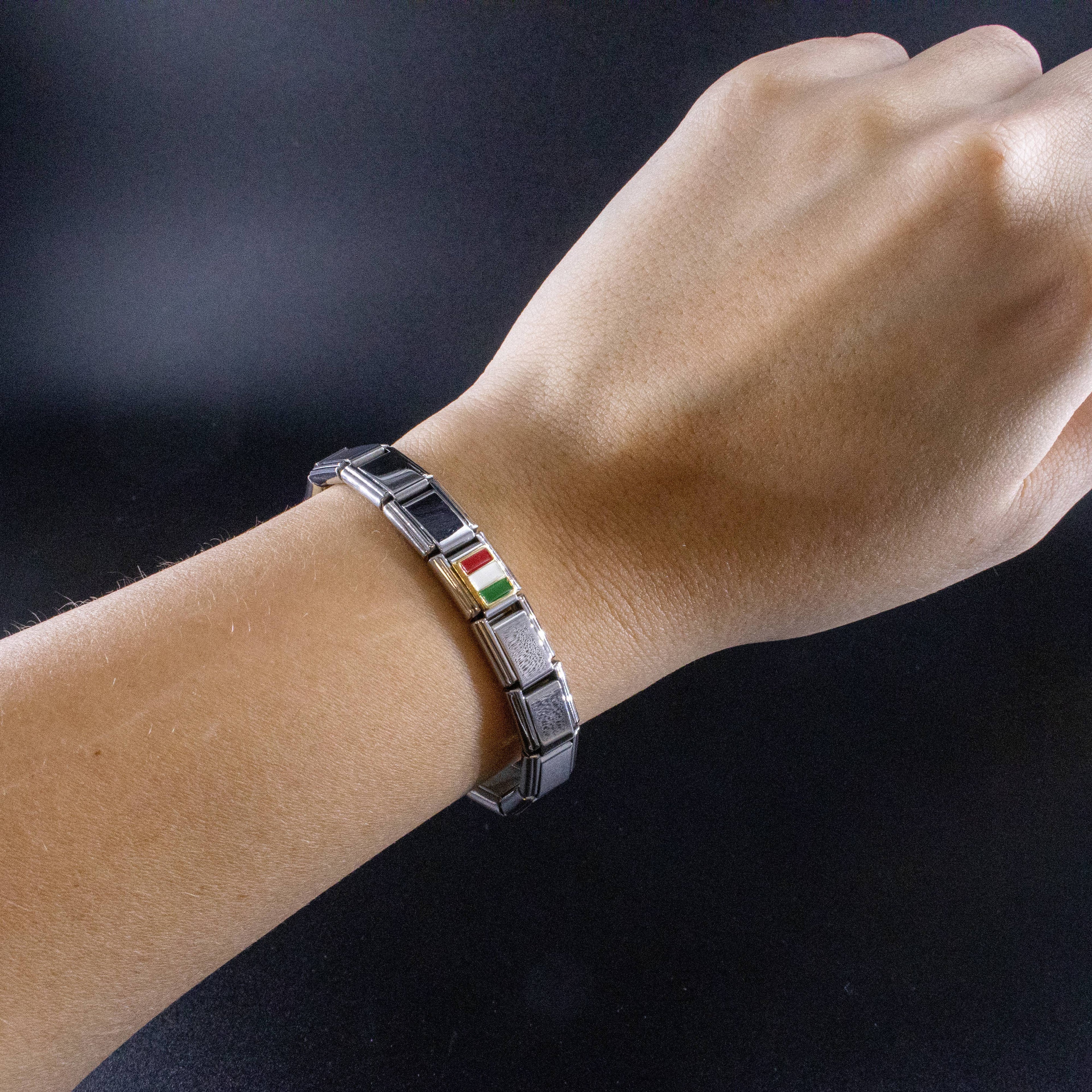 Italian Charms - Italy Flag, 9mm Enamel Bracelet Links