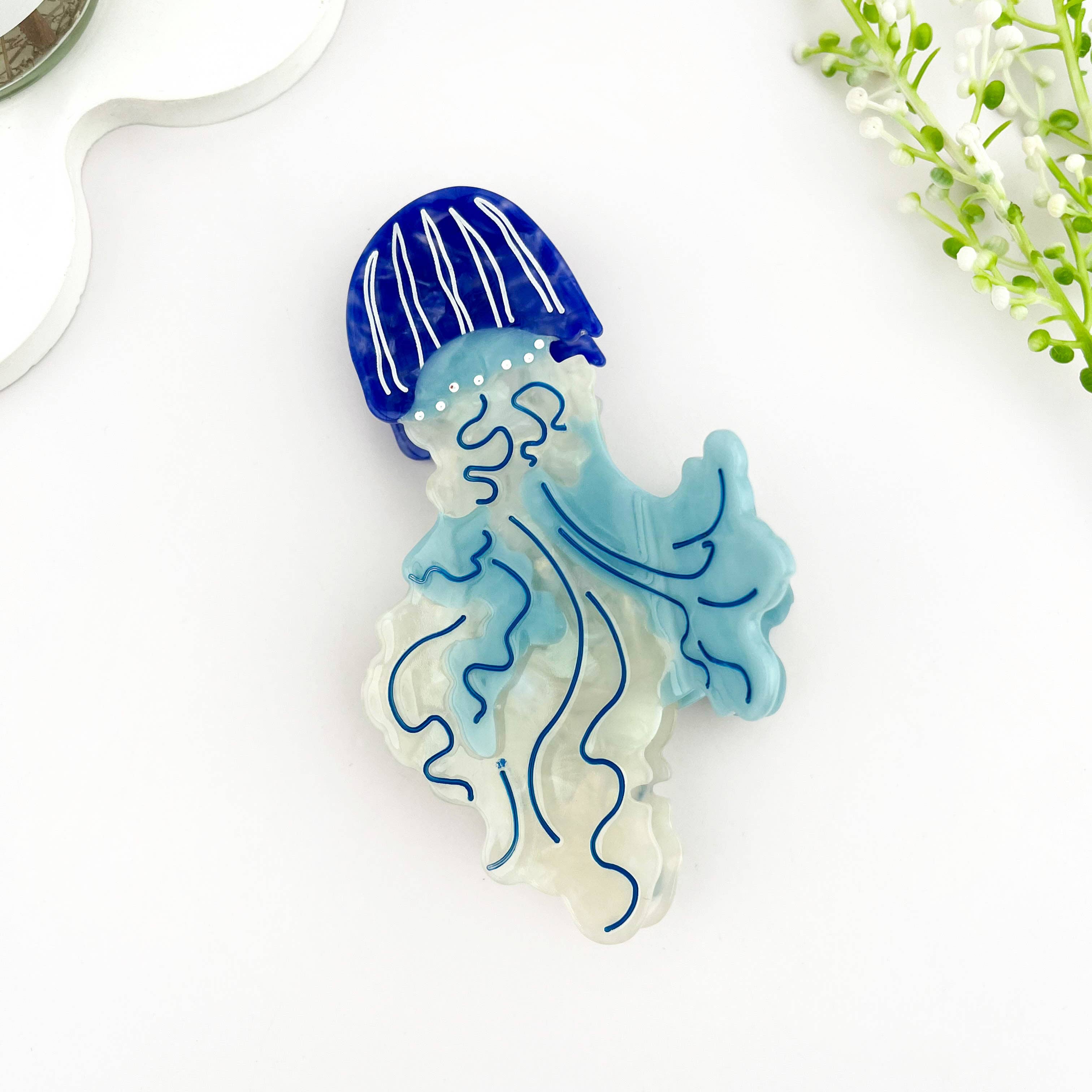 Graceful Jellyfish Acetate Hair Claw Clip