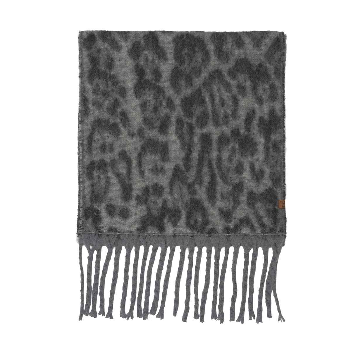 Woven Leopard Print Scarf