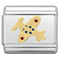 Italian Bracelet Charm - Airplane 9mm Links