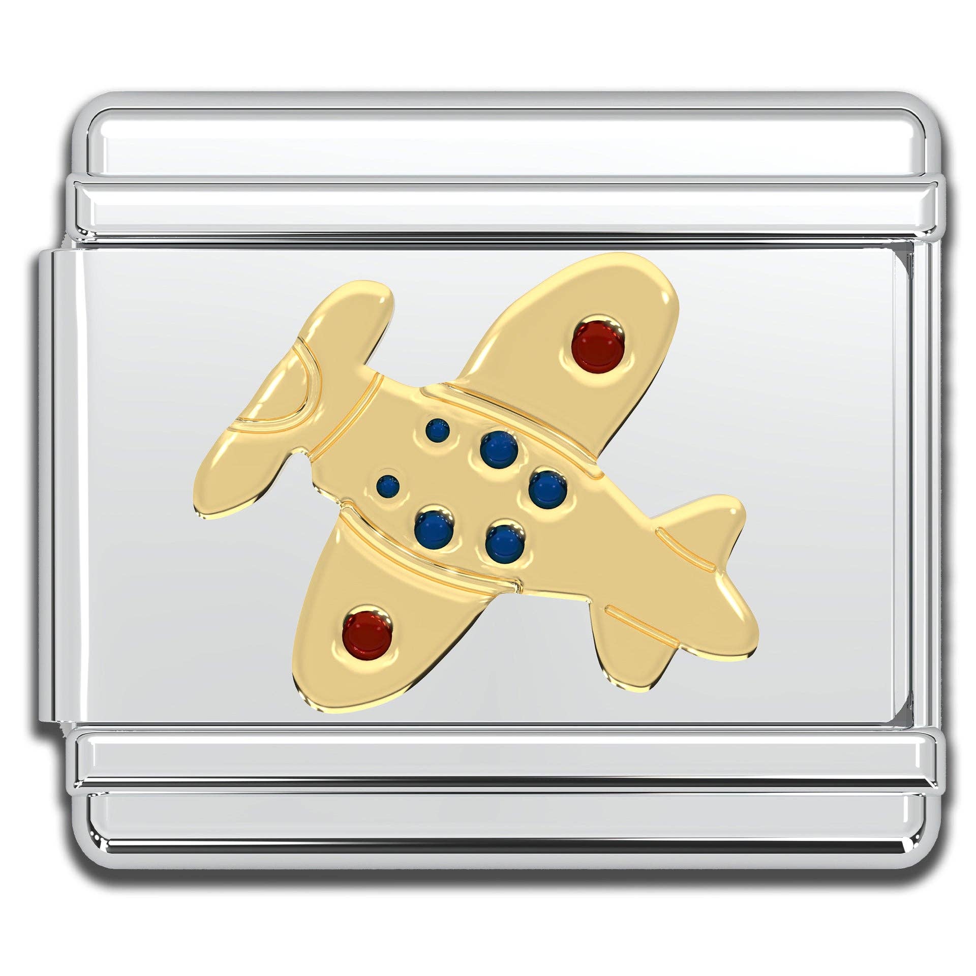 Italian Bracelet Charm - Airplane 9mm Links