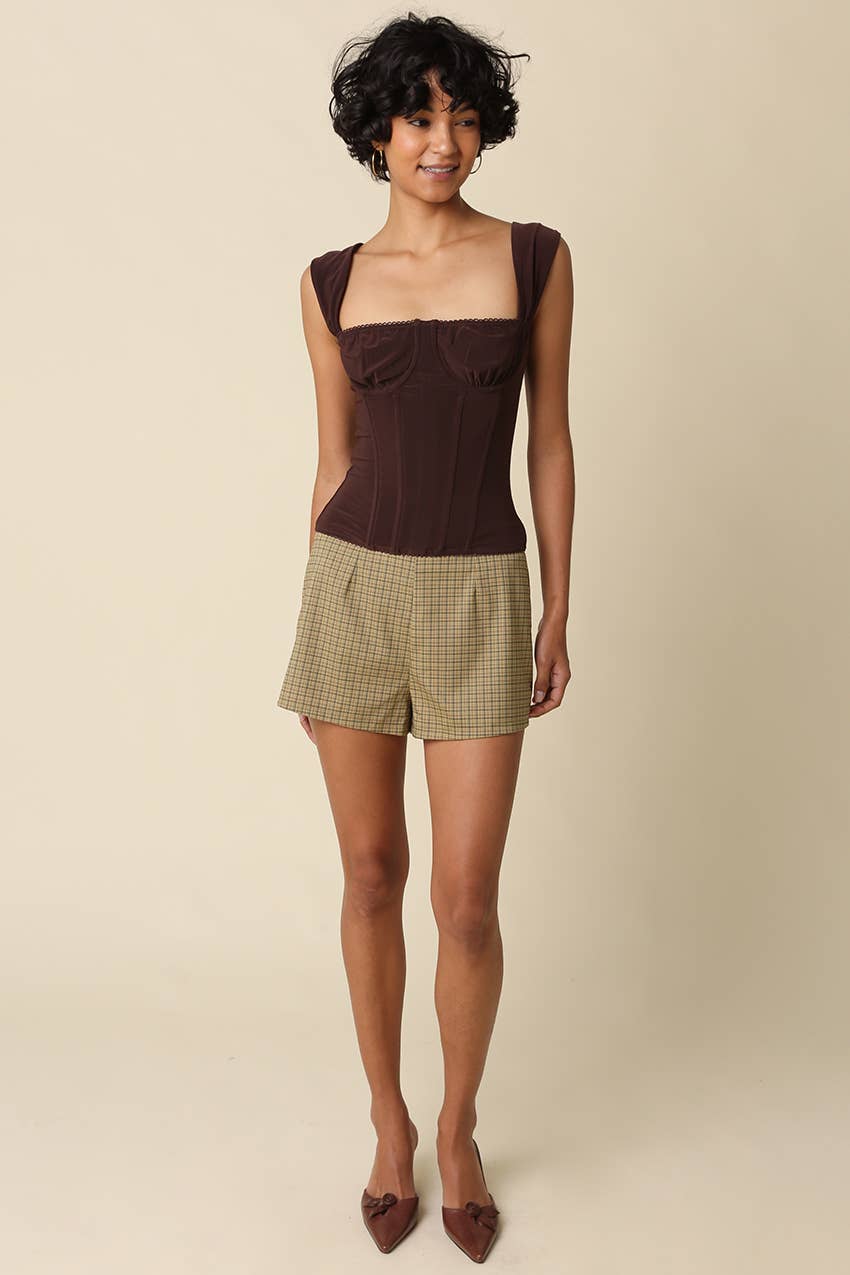 Elara Structured Square-Neck Top