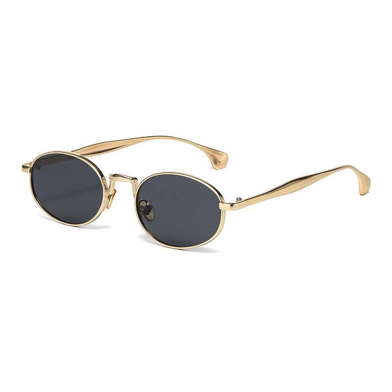 Trendy Oval Metal Frame Sunglasses for Men
