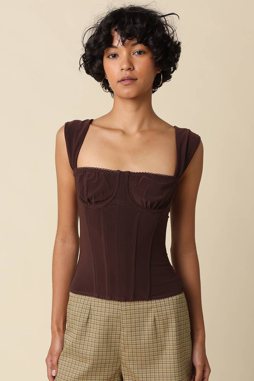 Elara Structured Square-Neck Top