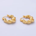 24K Gold Filled Twisted Minimalist Hoops | Q453
