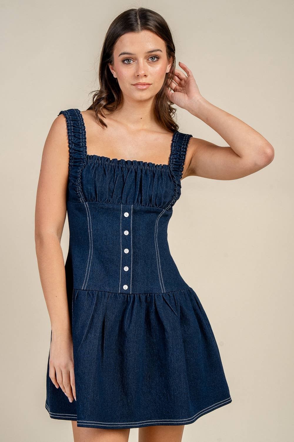 RENATTA MINI DENIM DRESS