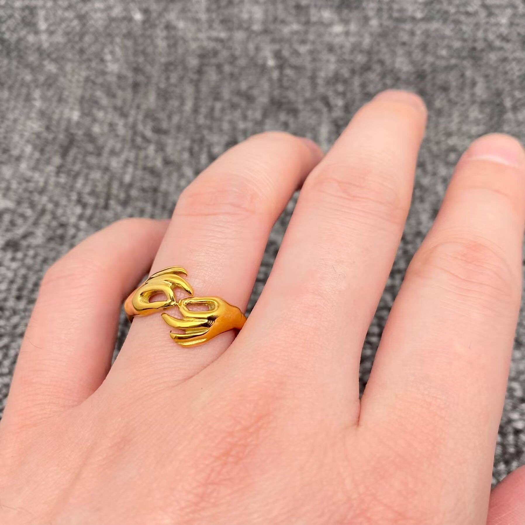 OK Gesture 18K Gold Plated Stainless Steel Ring - FGS