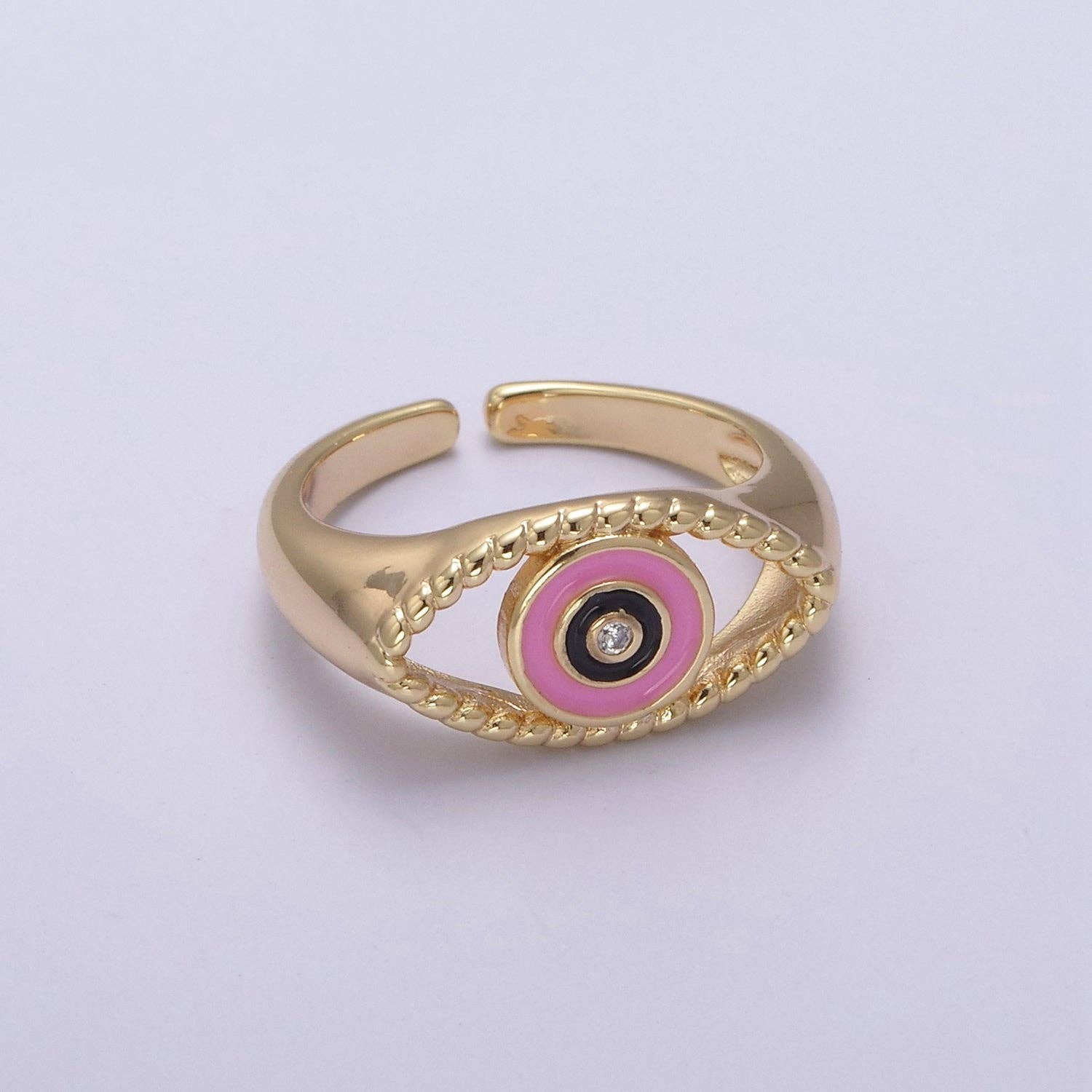 Gold Filled Colorful Evil Eye Open Ring U254 U255 U256 U257