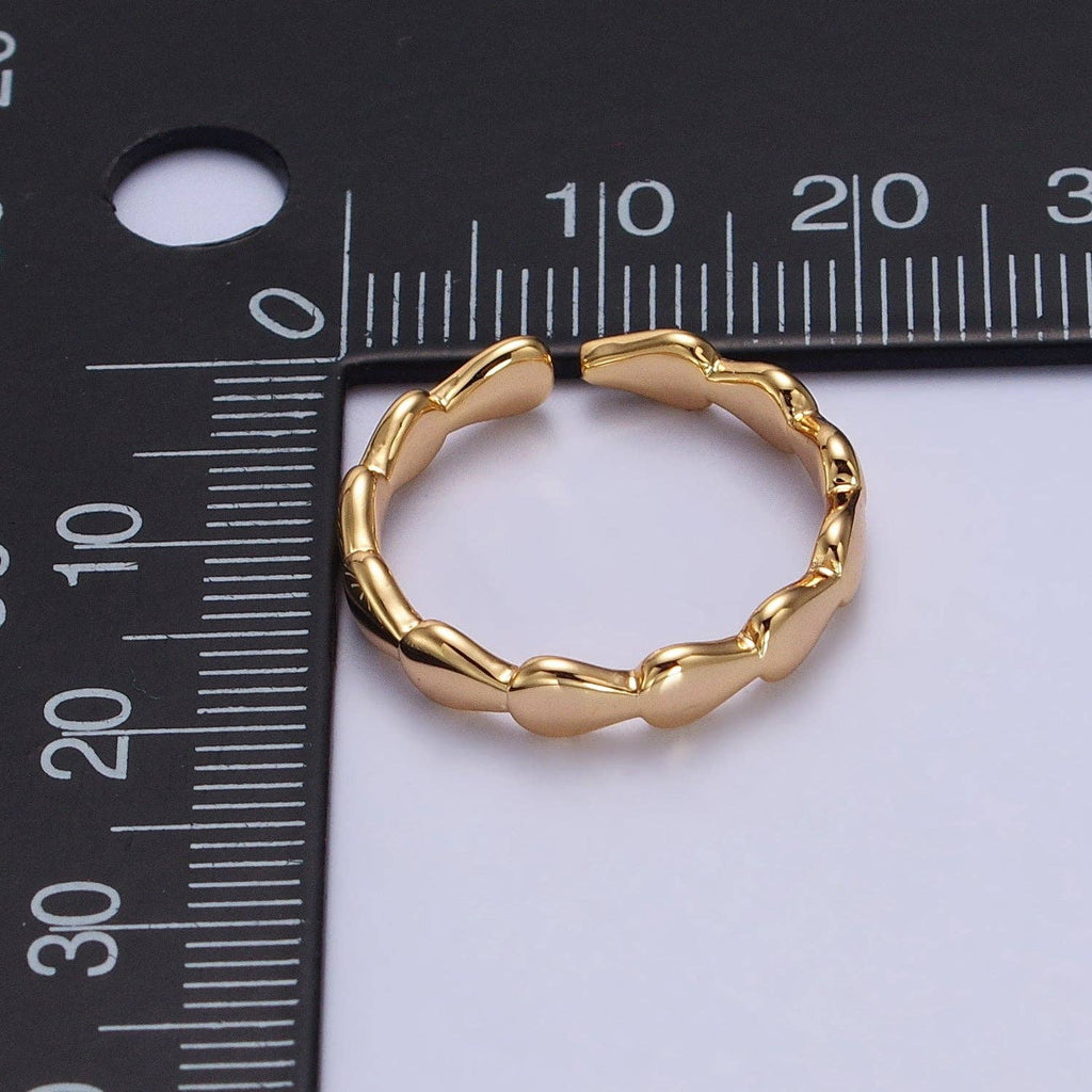 16K Gold Filled Molten Drop Sideway Minimalist Ring