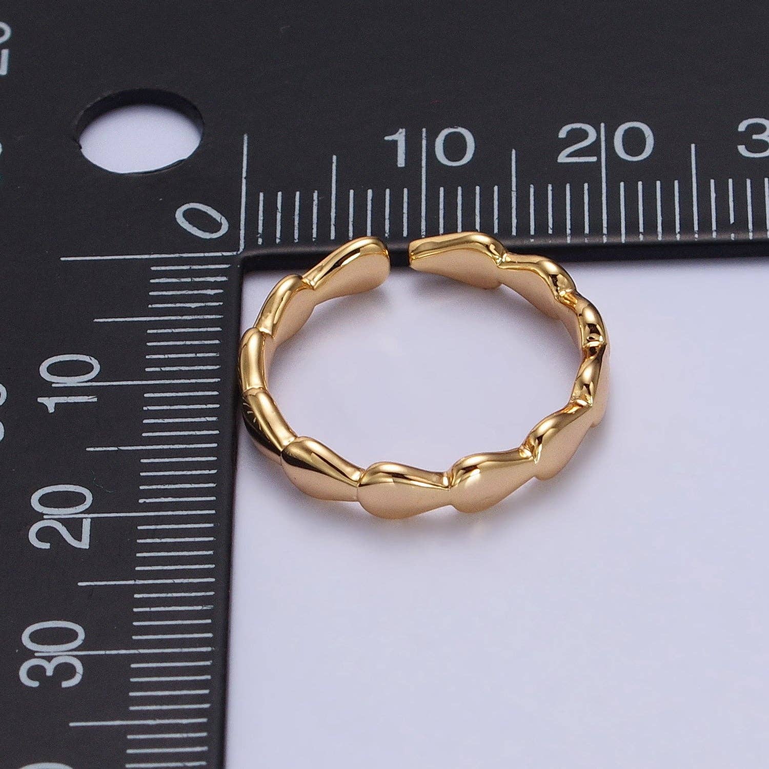 16K Gold Filled Molten Drop Sideway Minimalist Ring