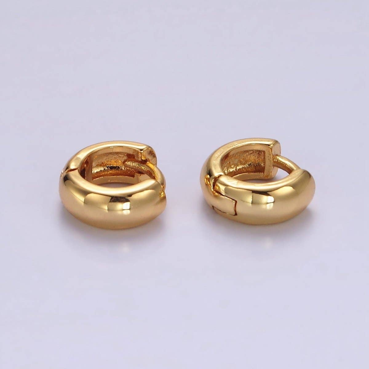 14K Gold Filled 10mm Band Minimalist Cartilage Huggie Earrings | AE995