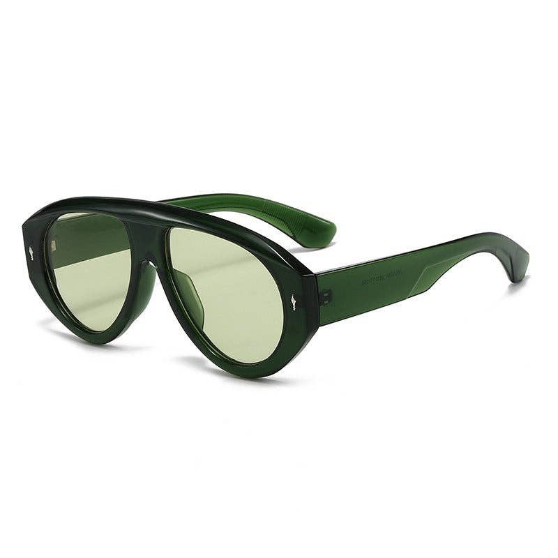 Trendy Pilot Sunglasses in Burgundy with Full Frame
