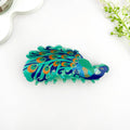 Elegant Peacock Print Acrylic Animal Hair Claw Clip
