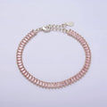Gold Filled Tennis Bracelet, Baguette Emerald Green, Pink, Clear Pave CZ Bracelet for WA1764 WA1765 WA1766