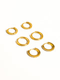 Claude 18K Gold Non-Tarnish CZ Hoops Earring