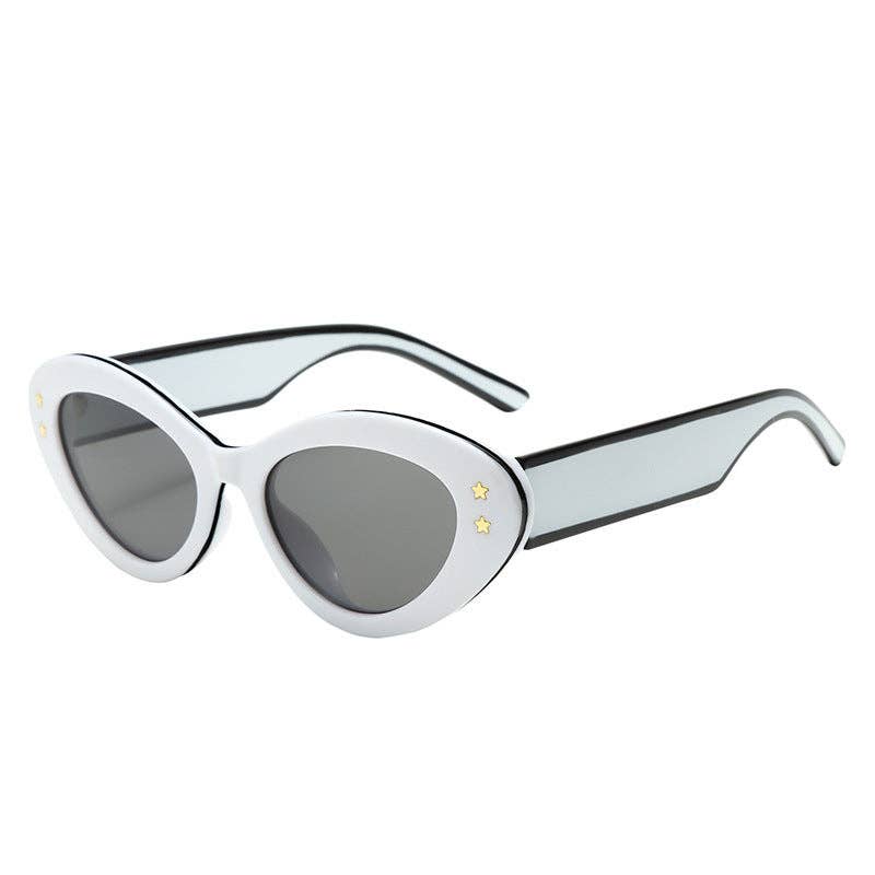 Oval Frame Cat-Eye Sunglasses Stylish UV400 Protection