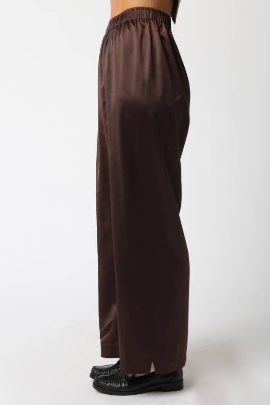 Evelyn Satin Wide-Leg Pants