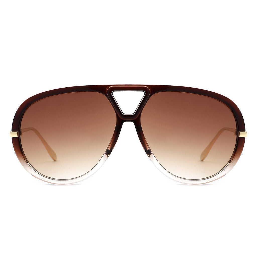 Retro Double Bridge Bold Fashion Aviator Sunglasses