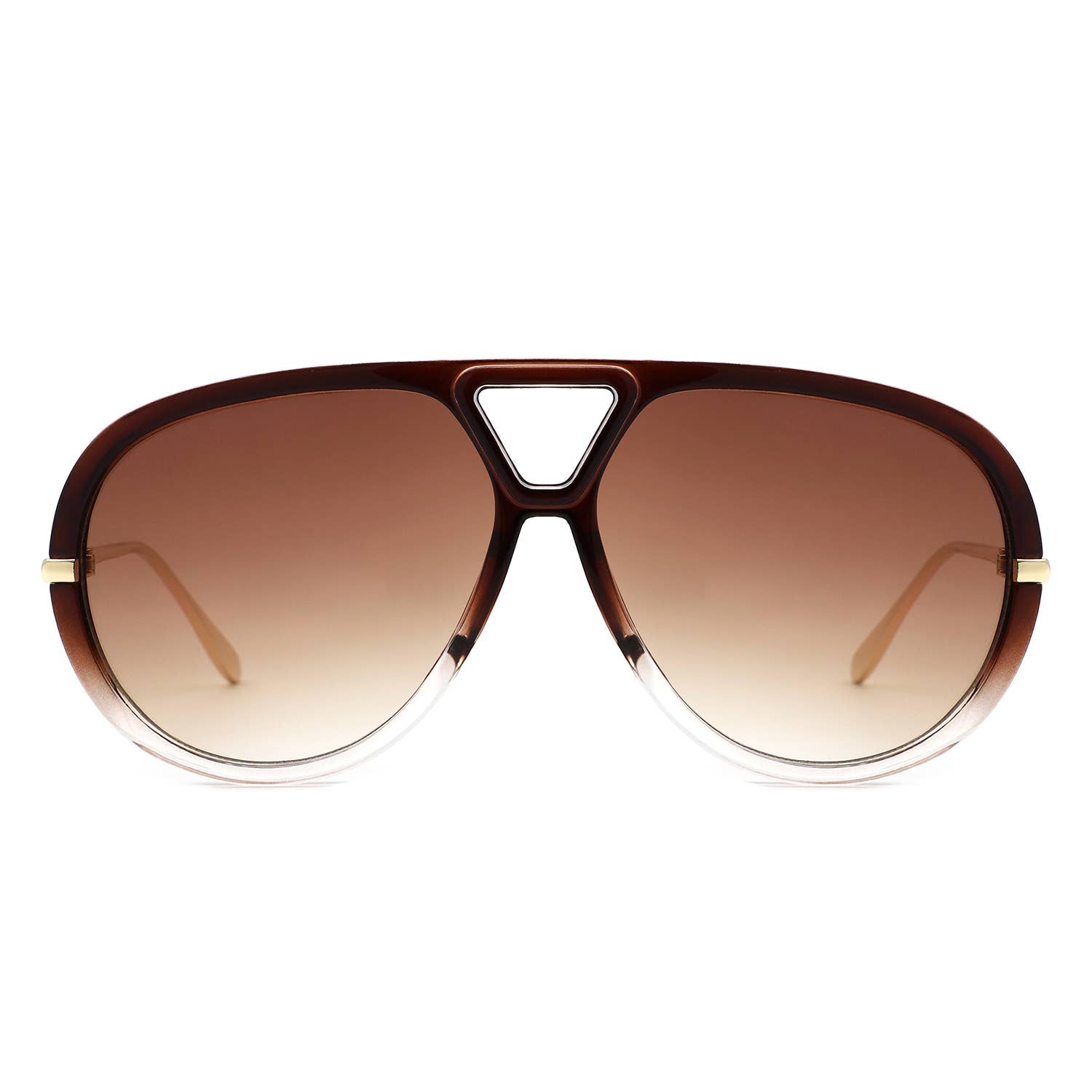 Retro Double Bridge Bold Fashion Aviator Sunglasses