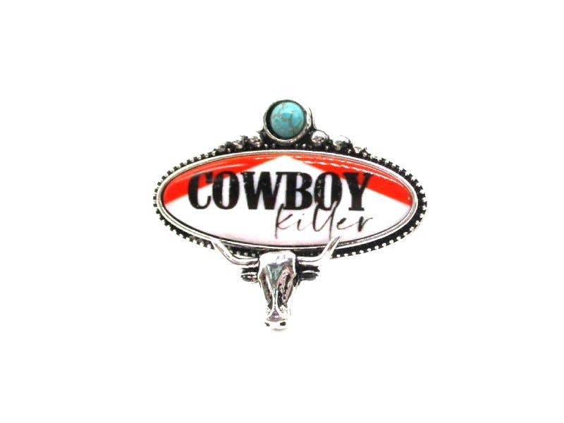 Western Cowboy Killer Steerhead Cuff Ring