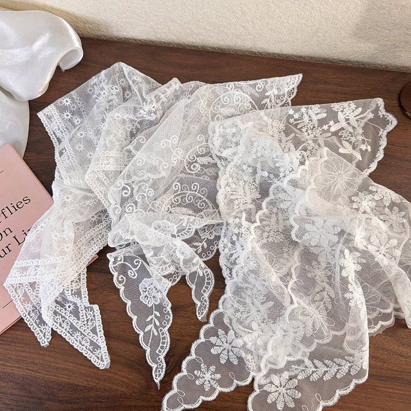 Vintage Floral Lace Headscarf for Women - Cute Travel Accessories