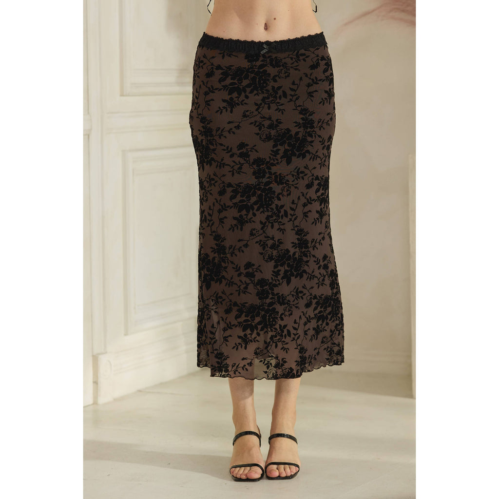 Dinner Plans Mesh Maxi Skirt