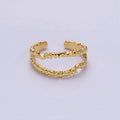 24K Gold Filled Open Double Molten Drip Band Ring