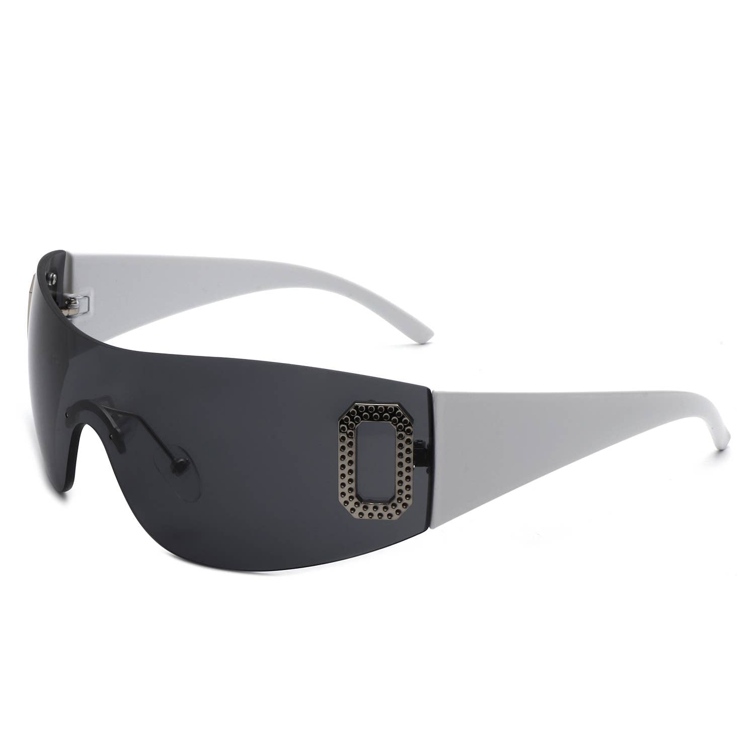 Rectangle Rimless Sleek Wrap Around Fashion Sunglasses