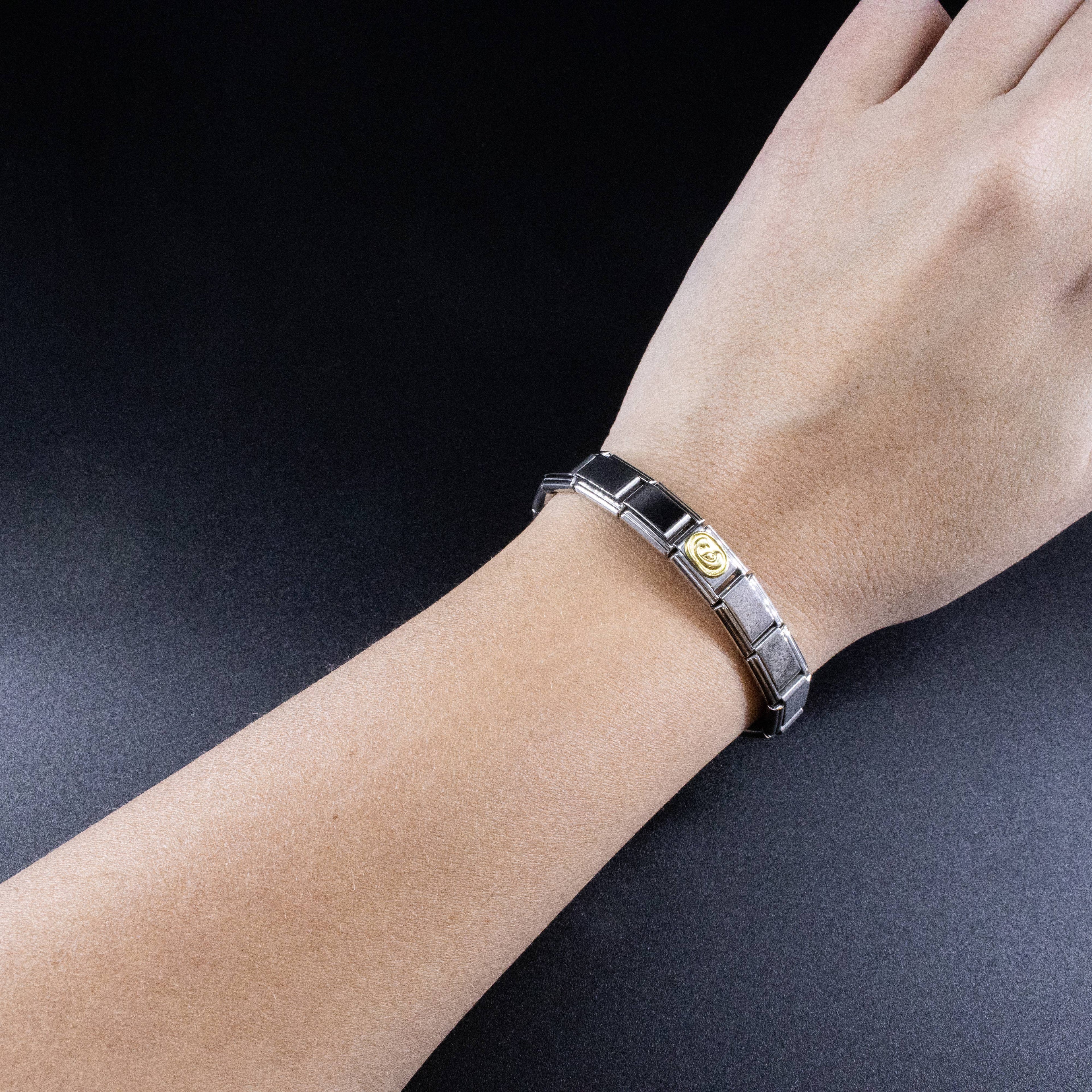 Italian Charms - Virgo Zodiac, 9mm Gold Bracelet Links