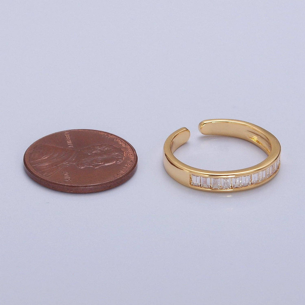 Minimalist Baguette Ring Classic Pave Ring O-2176