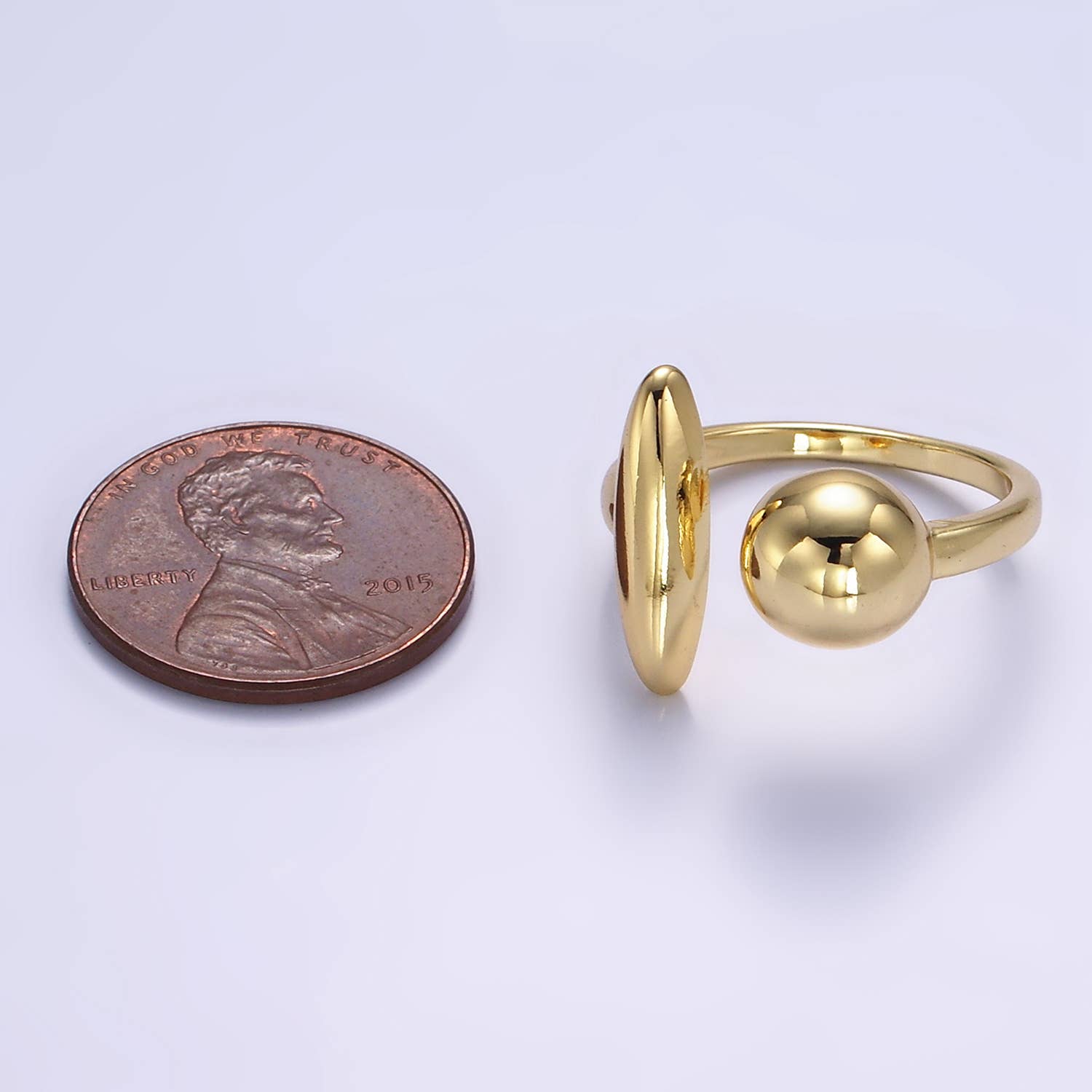 24K Gold Filled Round Sphere Shaped Wrapped Ring | O351