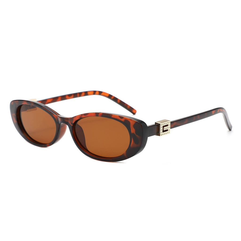 90s Slim Oval Nararow Women Fashion Sunglasses