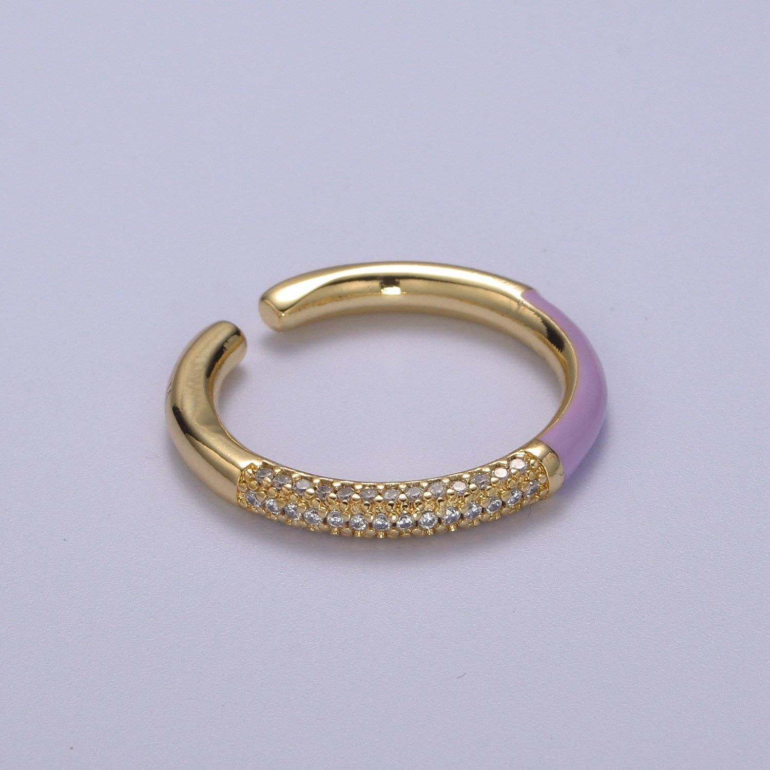 14K Gold Filled CZ Colorful Enamel Adjustable Ring S170~S179