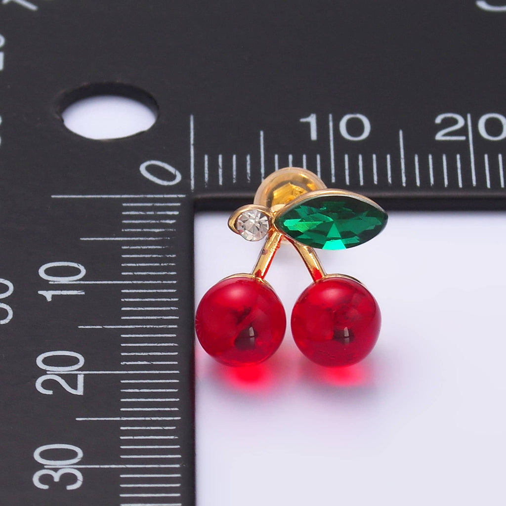 Red Cherry Stud Earring Summer Fruit Jewelry