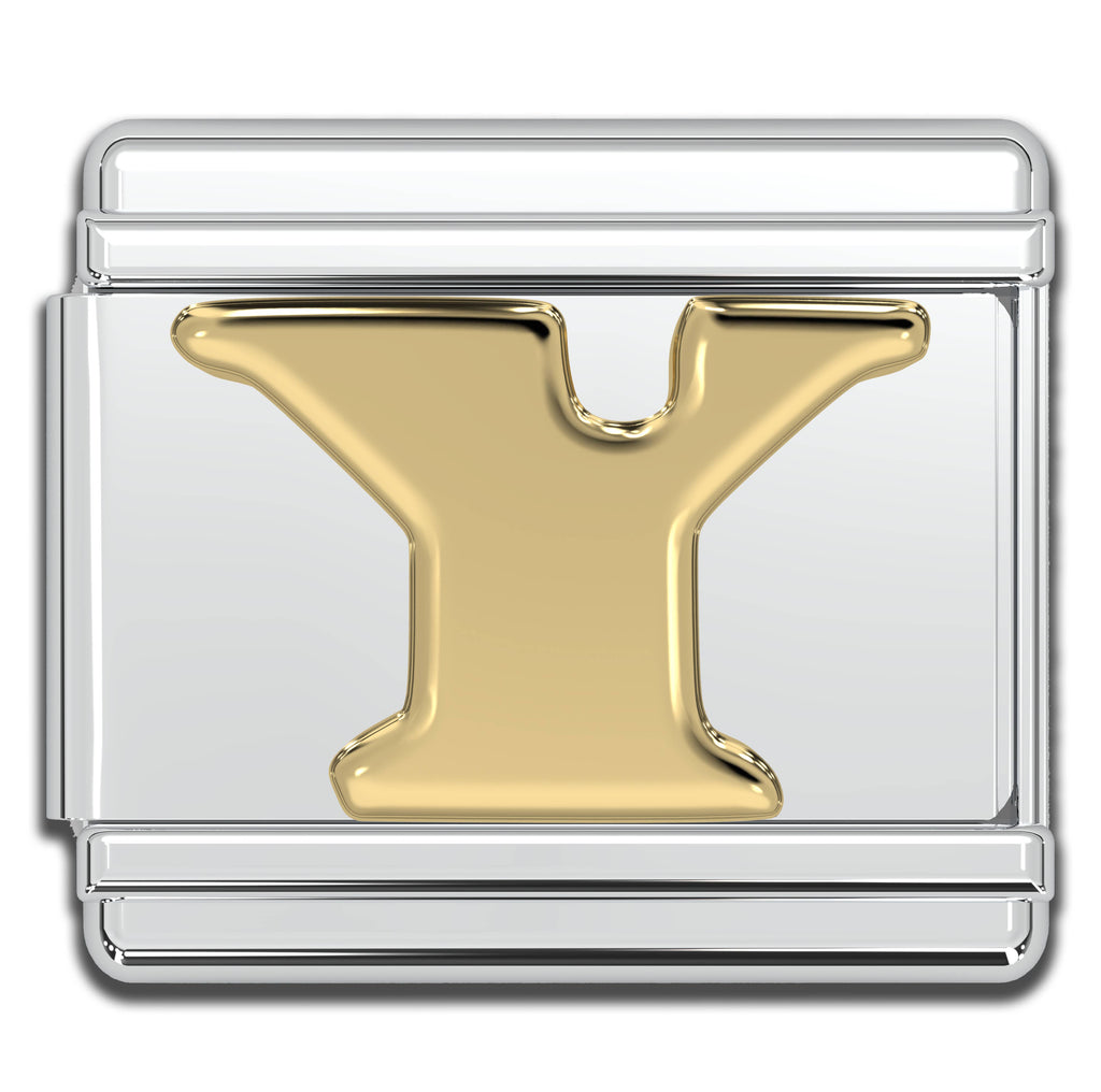 Italian Charm Letters A-Z - 9mm Gold Bracelet Charms